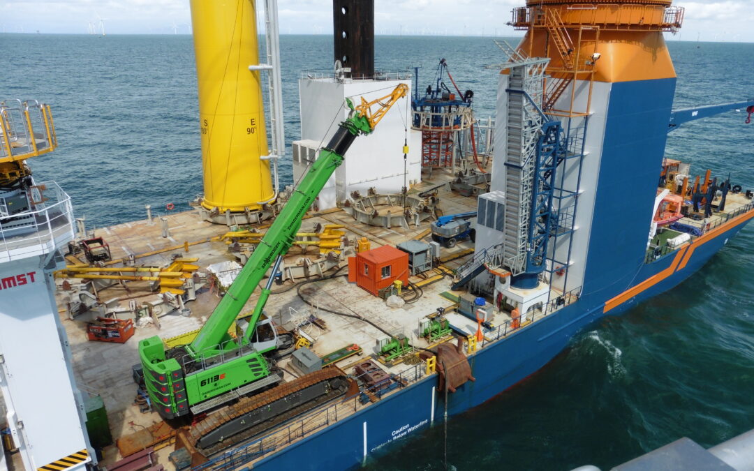 120 tons Telescopic Crawler crane on Jack Up